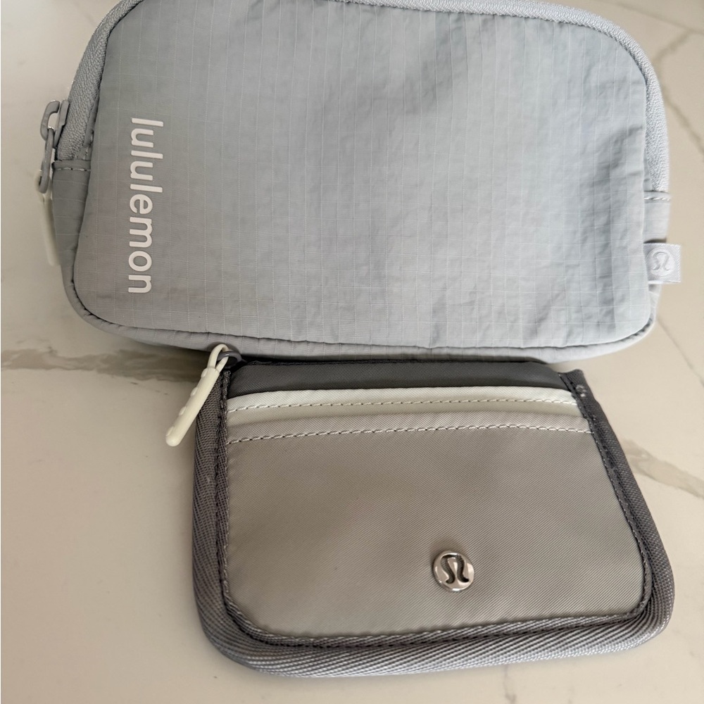 Lululemon Gray Belt Bag and Card Case